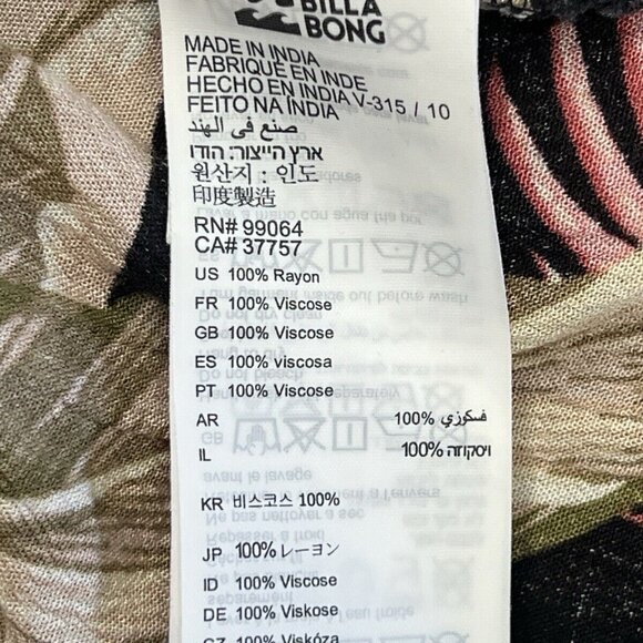 Billabong Love Wrapped Top Size S Small Black Blouse V Neck - Picture 5 of 7